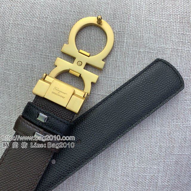 菲拉格慕男士皮帶 Ferragamo雙面牛皮紋理腰帶  jjp1934